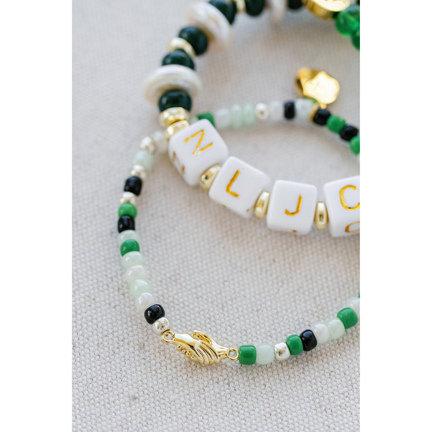 Taylor Reese x NLJC Monogram Pearl Bracelet