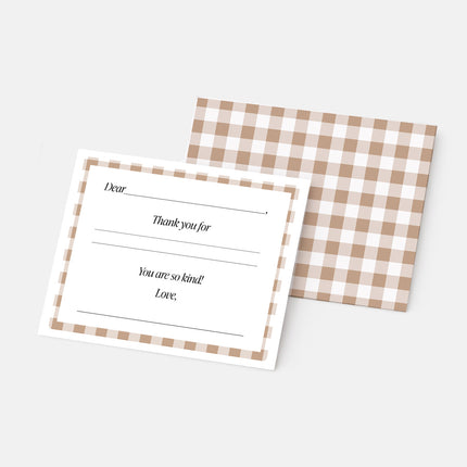 Cedar Check Thank You Note Set