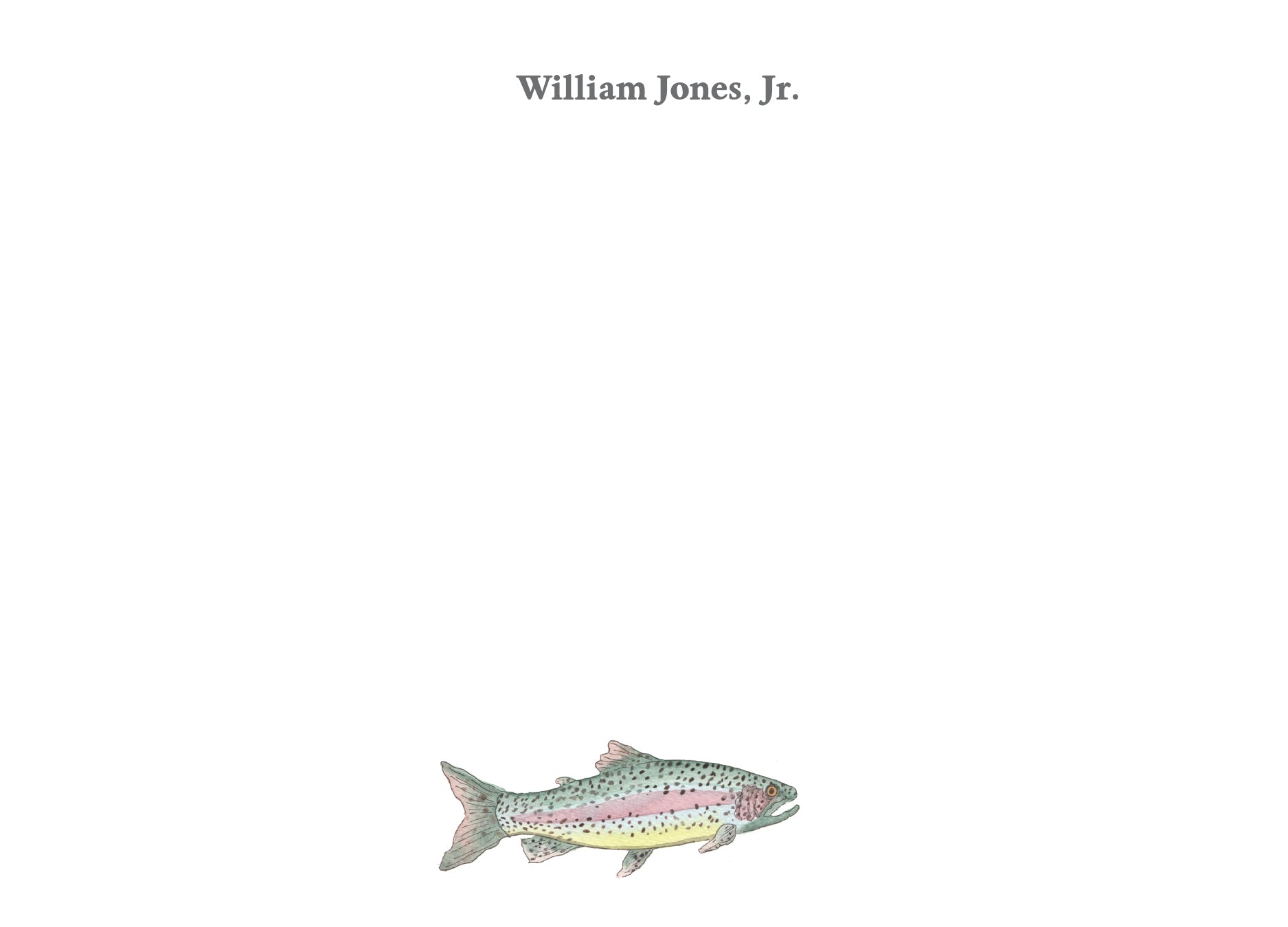Everyday Gentleman's Flat Cards - Rainbow Trout Design