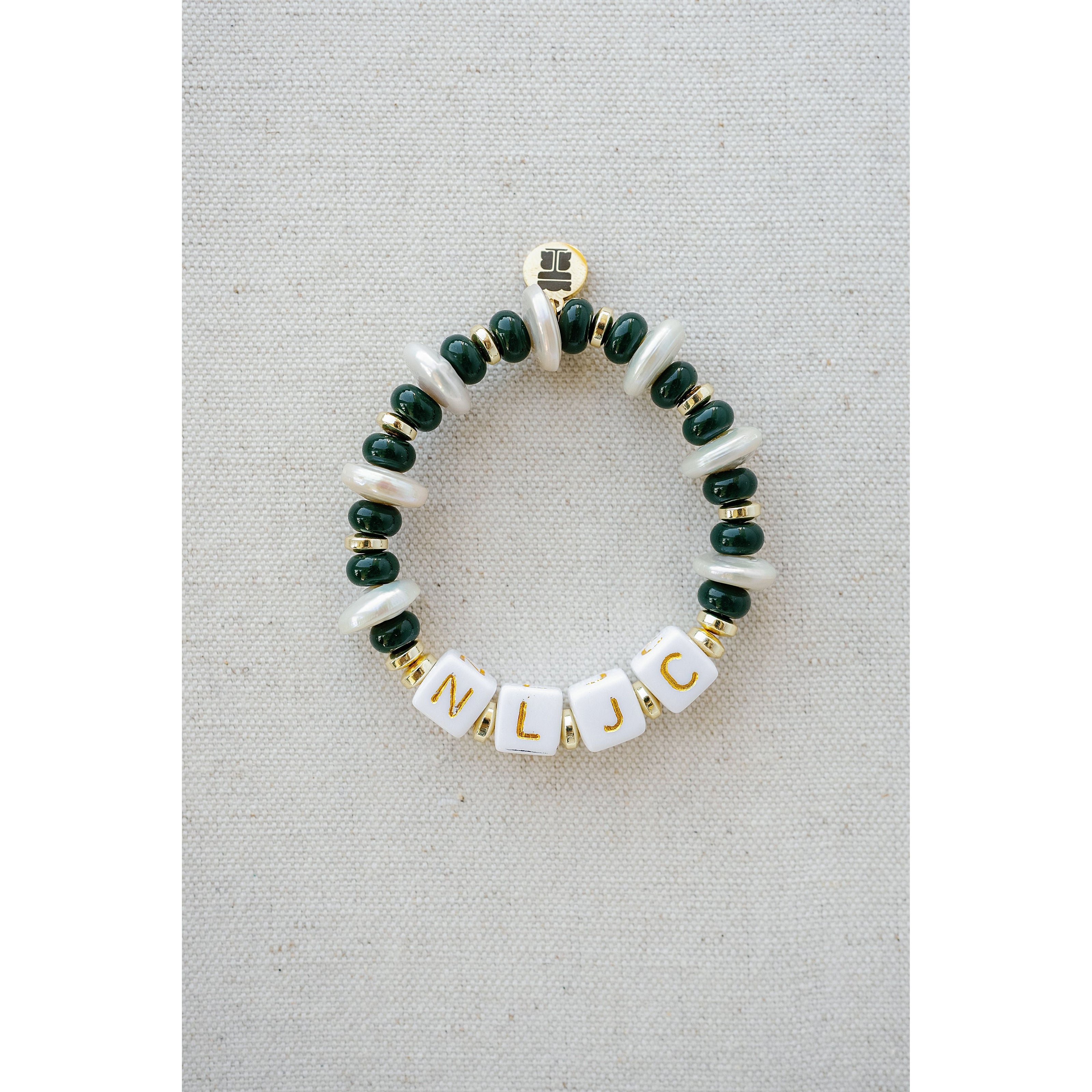 Taylor Reese x NLJC Monogram Pearl Bracelet
