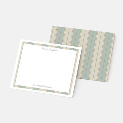 Sage Stripe Family Stationery Set
