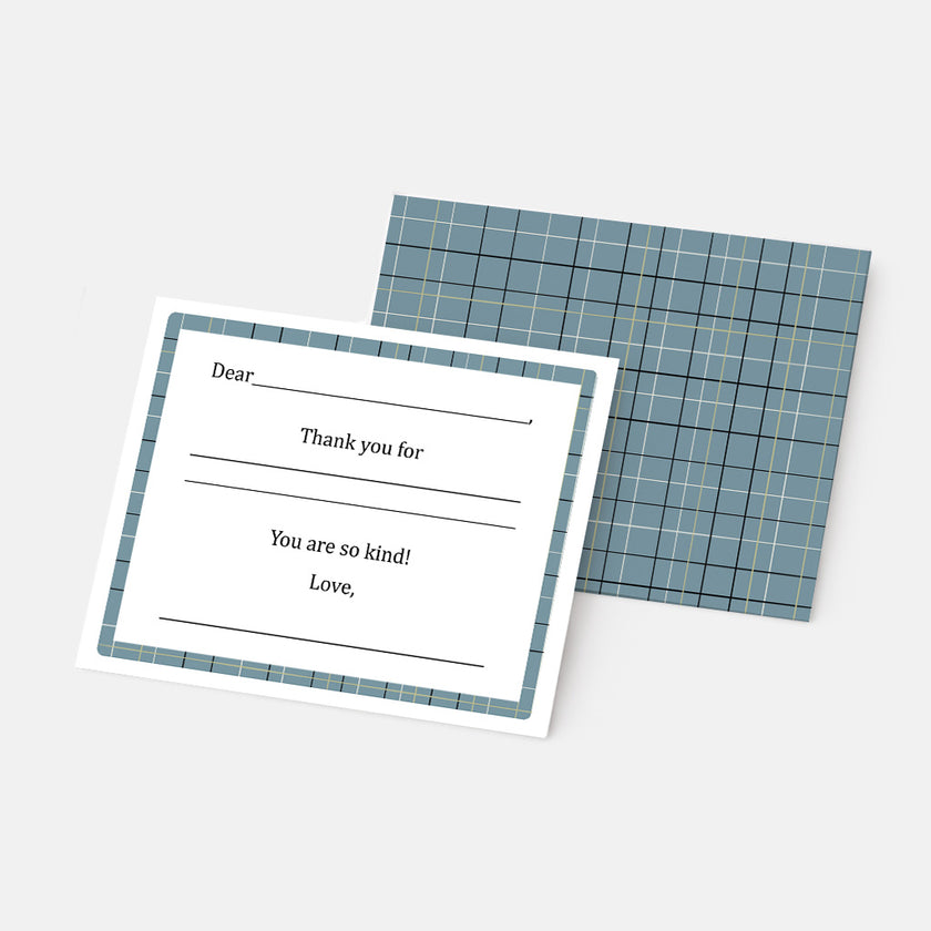 Varsity Plaid Thank You Note Set