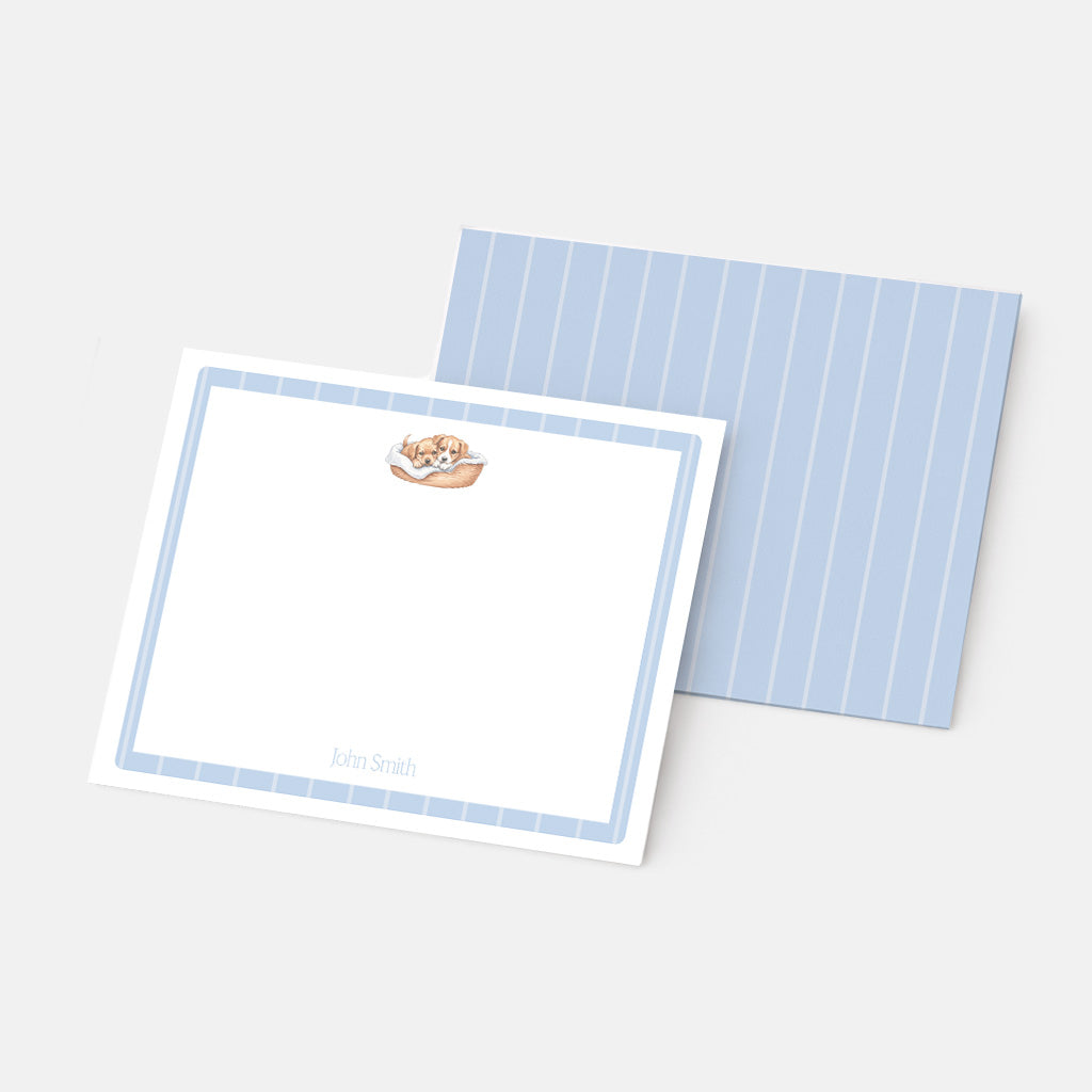 Windsor Blue Puppies Boy's Stationery Set