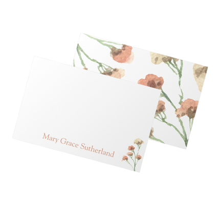 Floral design on a card with 'Mary Grace Sutherland' text.
